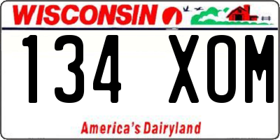 WI license plate 134XOM
