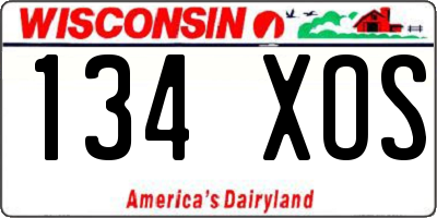 WI license plate 134XOS