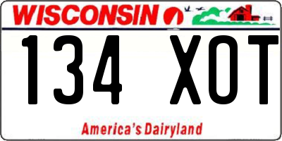 WI license plate 134XOT