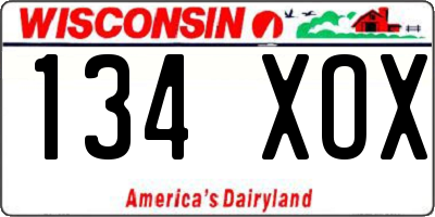 WI license plate 134XOX
