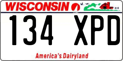 WI license plate 134XPD