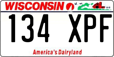 WI license plate 134XPF