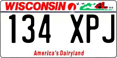WI license plate 134XPJ