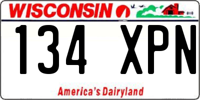 WI license plate 134XPN