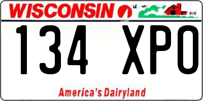 WI license plate 134XPO