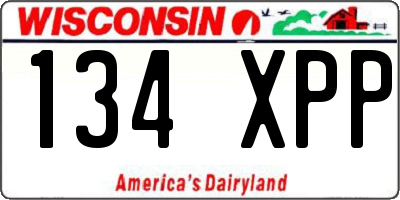 WI license plate 134XPP