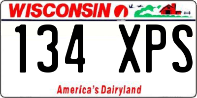 WI license plate 134XPS