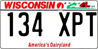 WI license plate 134XPT