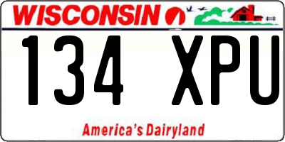 WI license plate 134XPU