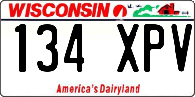 WI license plate 134XPV