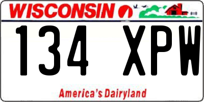 WI license plate 134XPW