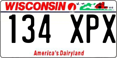 WI license plate 134XPX