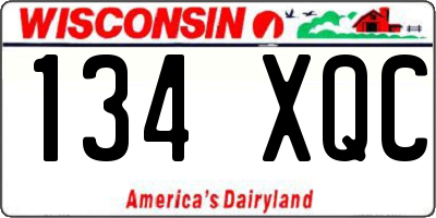 WI license plate 134XQC