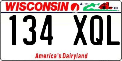 WI license plate 134XQL