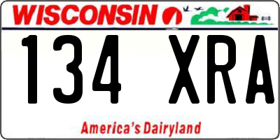 WI license plate 134XRA