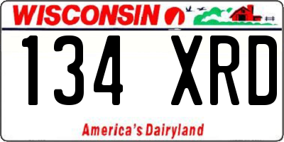 WI license plate 134XRD