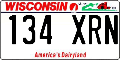 WI license plate 134XRN