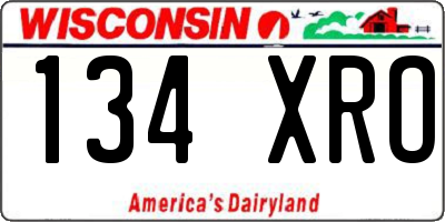 WI license plate 134XRO