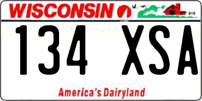 WI license plate 134XSA