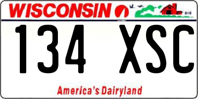 WI license plate 134XSC