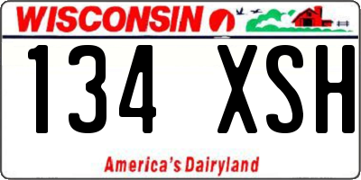 WI license plate 134XSH