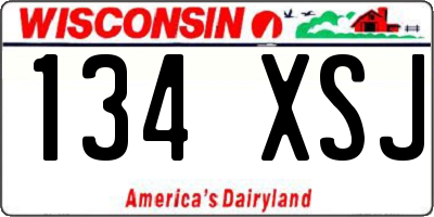 WI license plate 134XSJ