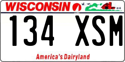 WI license plate 134XSM