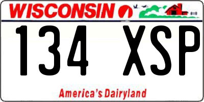 WI license plate 134XSP