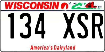 WI license plate 134XSR