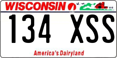 WI license plate 134XSS