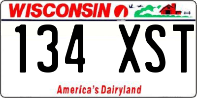 WI license plate 134XST