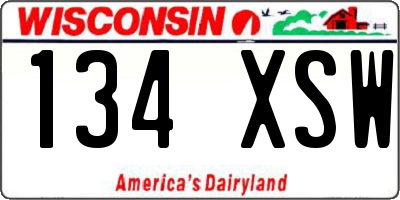 WI license plate 134XSW