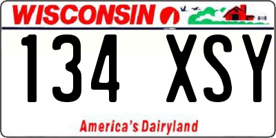 WI license plate 134XSY