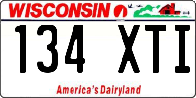 WI license plate 134XTI