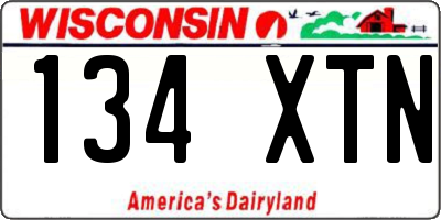 WI license plate 134XTN