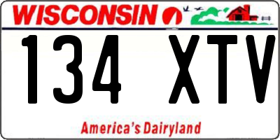 WI license plate 134XTV