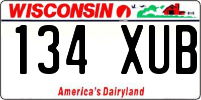 WI license plate 134XUB