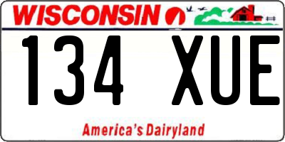 WI license plate 134XUE