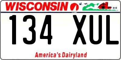 WI license plate 134XUL