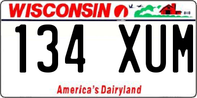 WI license plate 134XUM