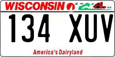 WI license plate 134XUV