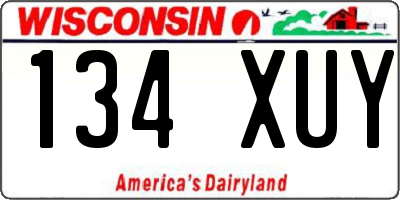 WI license plate 134XUY