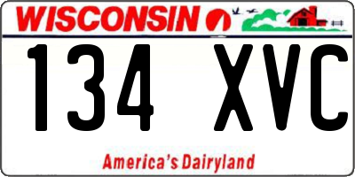 WI license plate 134XVC