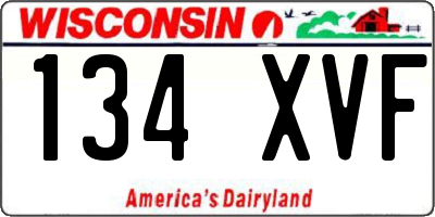 WI license plate 134XVF