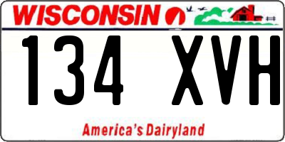 WI license plate 134XVH