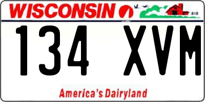 WI license plate 134XVM