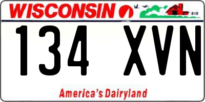 WI license plate 134XVN