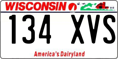 WI license plate 134XVS