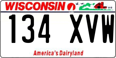 WI license plate 134XVW