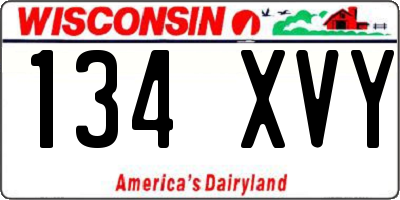 WI license plate 134XVY